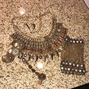 Boho Gypsy Warrior Rhinestone Statement Necklace